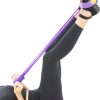 Foot Pedal Resistance Band Elastic Sit-Up Pull Rope Yoga Fitness Gym - Elastic Pull Ropes Tummy Trimmer (Random Colors)