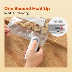 Heat Sealing Machine 2 in 1 Cutting and Sealer USB Rechargeable Food Sealer Mini Sealer for Snack Storage Food Sealer for Chip Bags, Plastic Bags, Food Storage | Mini Sealing Machine ( Random Color)