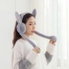 Soft Fluffy Rabbit Ears Headband | Moving Ears Plush Earmuffs | Warm & Cozy – 1Pc Random Colour