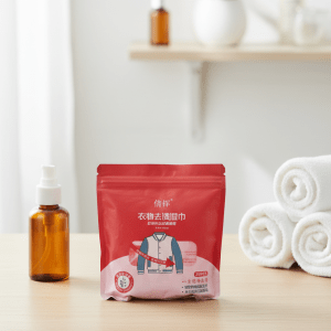 Portable Clothing Stain Remover Wipes (20 Count) – Instant Emergency Spot Cleaner for Food, Grease & Coffee Stains on Jackets & Cotton