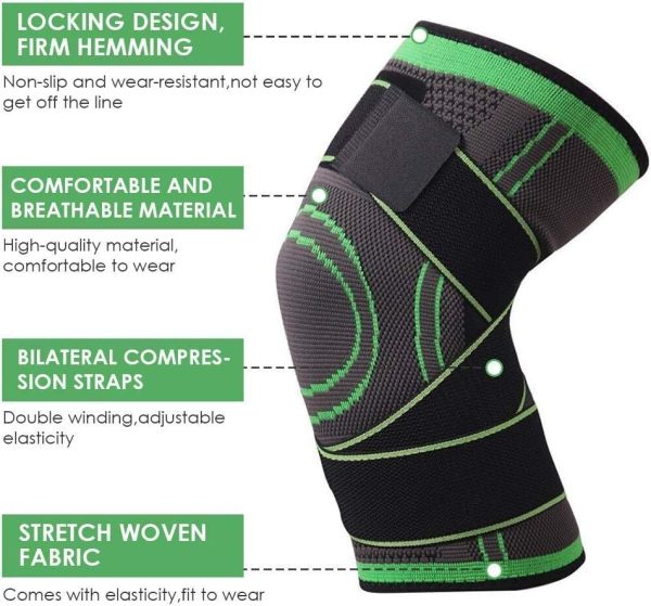Knee Support Band For Pressure Weaving With 3D Weave Protection Against Injury Pressure Adjustable Knee Support For Men And Women (1 pc)