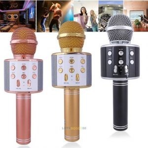 Bluetooth Microphone Karaoke Wireless Microphone Professional Speaker Handheld Microfone Player Singing Recorder Mic WS-858 KTV Microphone and Hifi Speaker