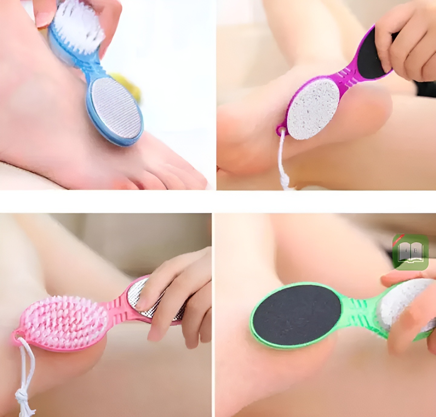 4 In 1 Foot Scrubber | Multi Use Pedicure Paddle Brush – 4 Step Pedicure Cleanse, Scrub, File And Buff (random Color)