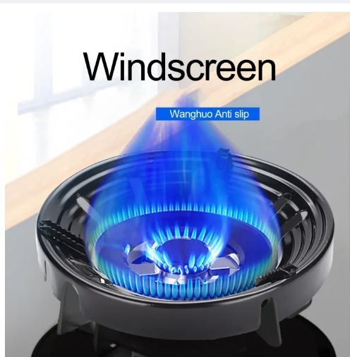 Gas Stove Burner Stand | Non‑Slip Bracket | 3D Windproof Hood | Universal Cast Iron Cook Top Parts