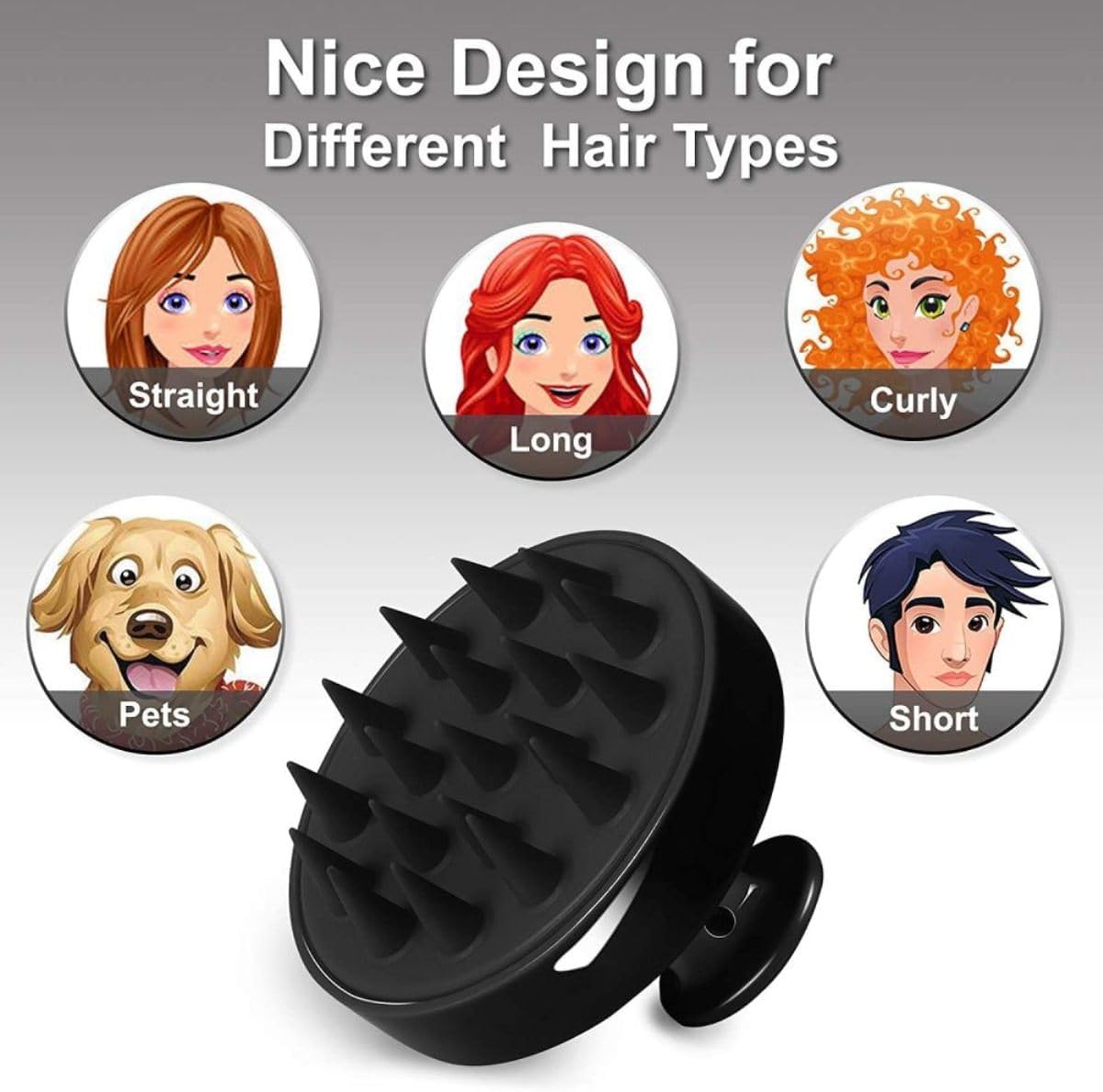 1 Piece Scalp Shampoo Massager Brush | Scalp Hair Scrubber With Soft  Bristles For All Type Of Hairs ( Random Color )