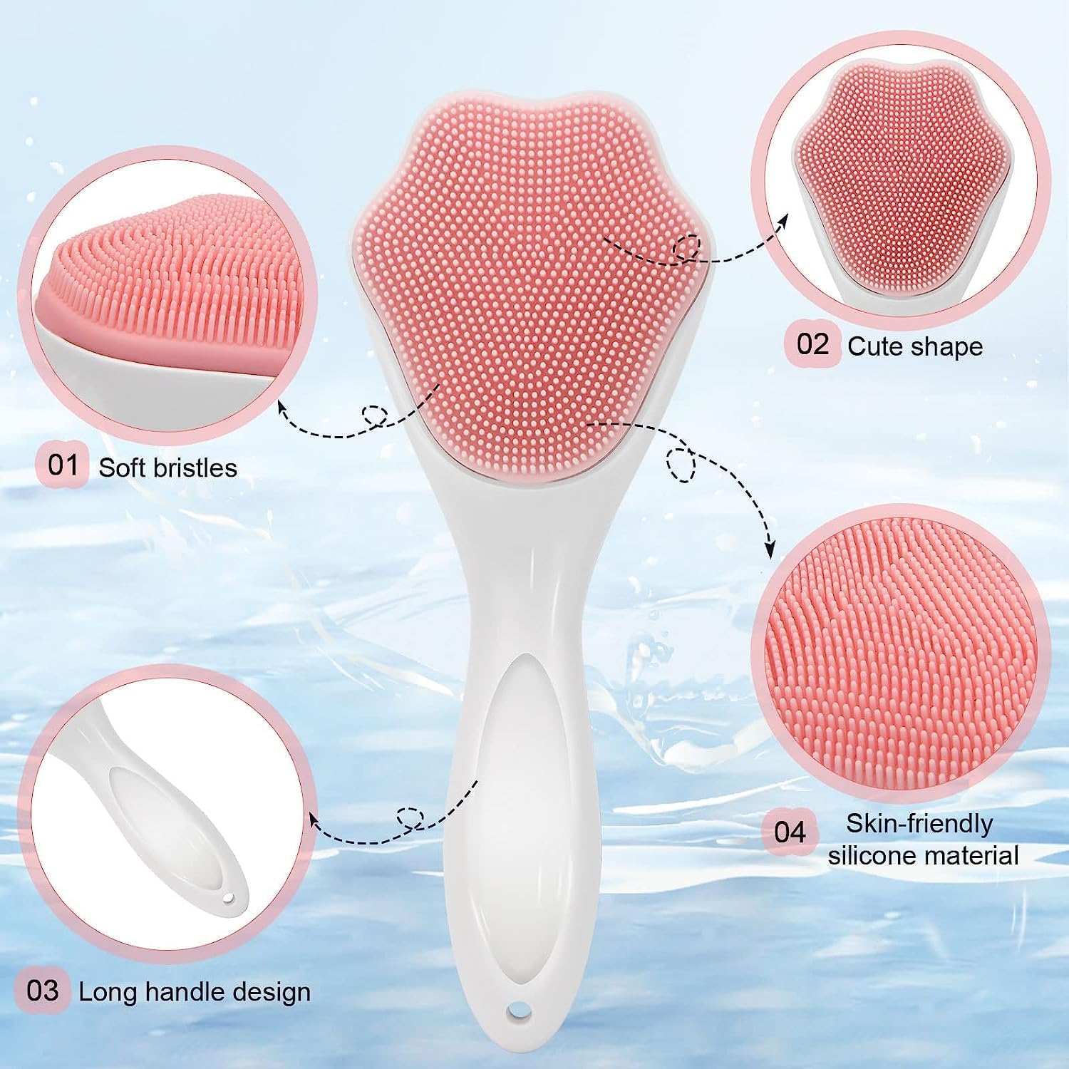 1 pcs Silicone Face Scrubber Exfoliating Brush, Manual Handheld Massager, Facial Cleansing and Blackhead Scrubber, Soft Bristles for Face Skincare (Random Color)