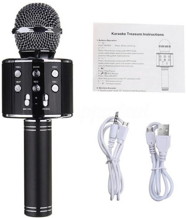 Bluetooth Microphone Karaoke Wireless Microphone Professional Speaker Handheld Microfone Player Singing Recorder Mic WS-858 KTV Microphone and Hifi Speaker