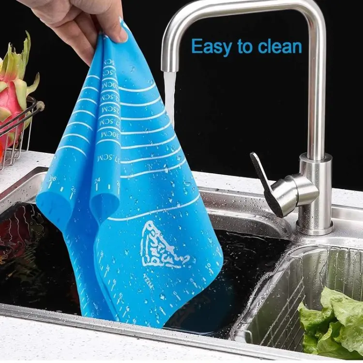 Silicone Baking Roti Mat With Measurements Heat Resistant | Non Stick Flour Rolling Mat | Baking Kneading Dough Pad (Random Color)