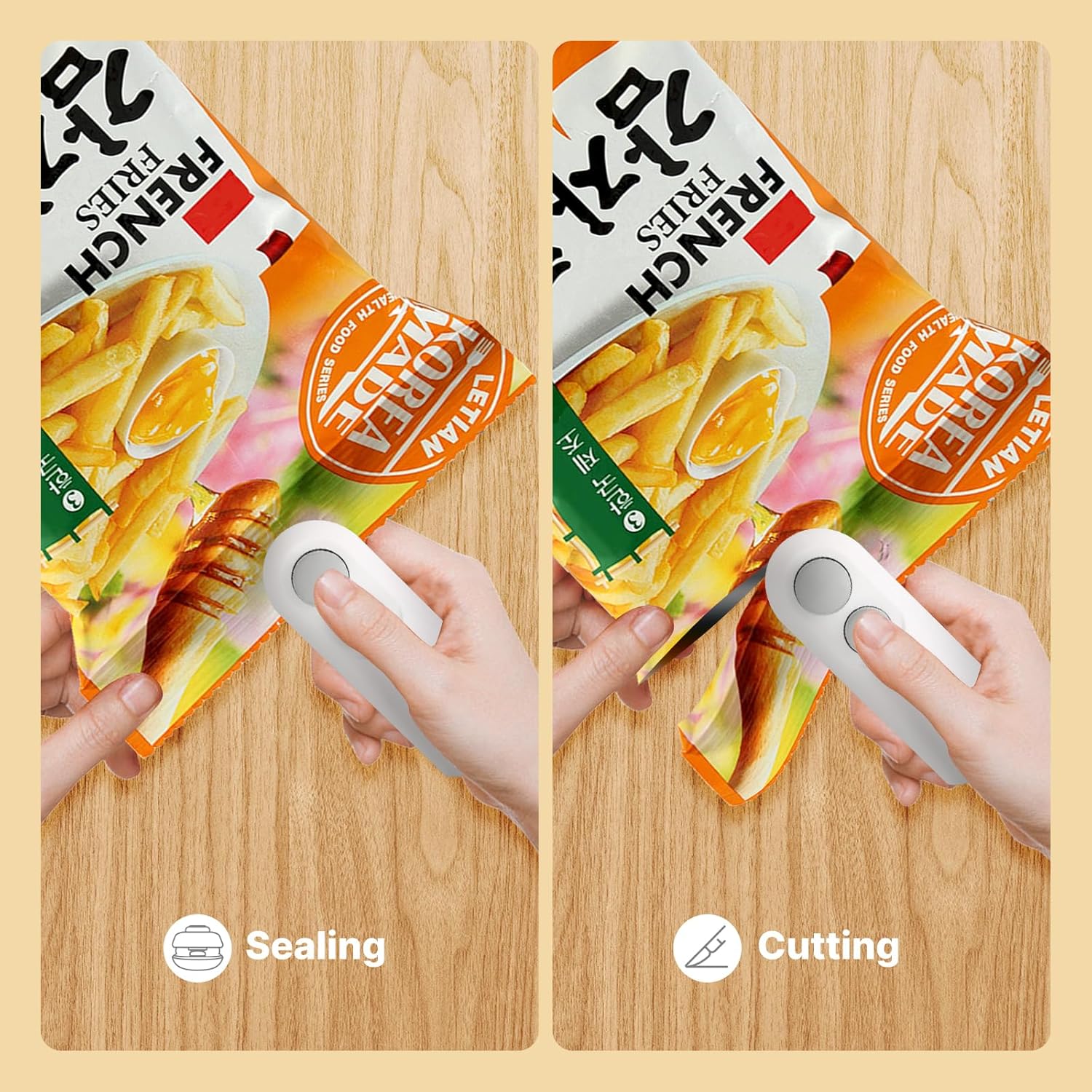 Heat Sealing Machine 2 in 1 Cutting and Sealer USB Rechargeable Food Sealer Mini Sealer for Snack Storage Food Sealer for Chip Bags, Plastic Bags, Food Storage | Mini Sealing Machine ( Random Color)