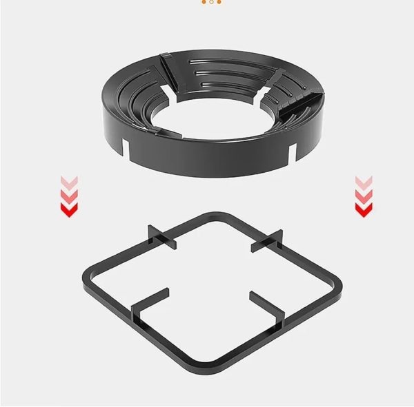 Gas Stove Burner Stand | Non‑Slip Bracket | 3D Windproof Hood | Universal Cast Iron Cook Top Parts