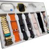 I20 Ultra Max suit Smart Watch 10 in 1 box 2.3inch large  screen with 7 strips smartwatch With Airpords 2 (random color)
