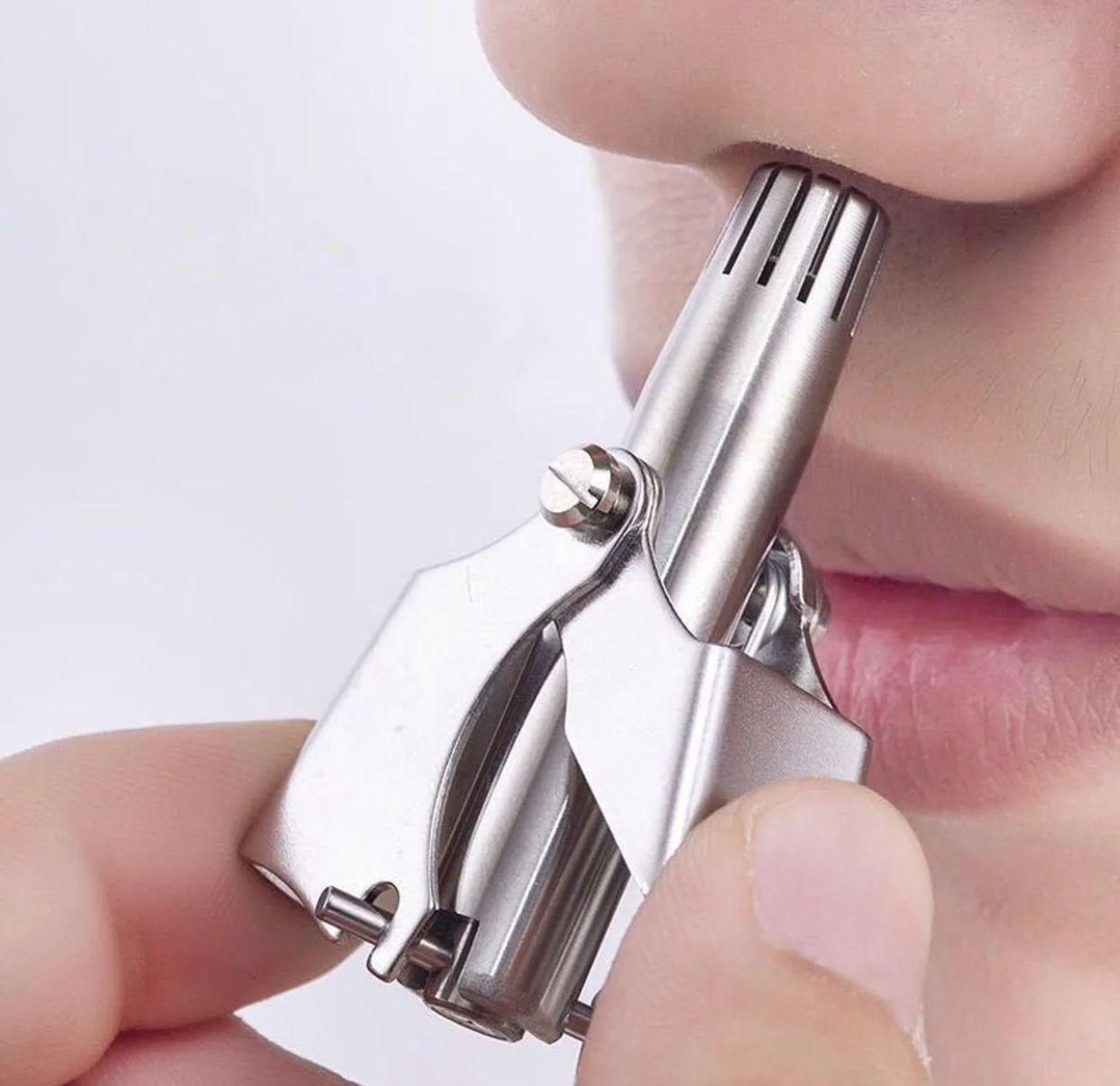 Mini Portable Stainless Steel Nose Hair Trimmer | Manual Grooming Tool | Safe & Durable