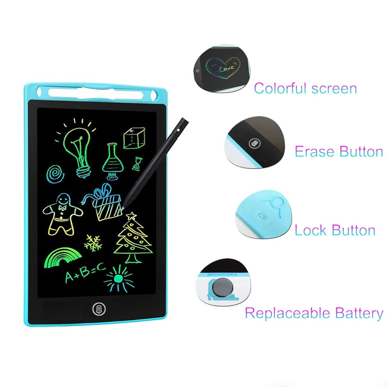 8.5 inch  LCD writing tablet for kids - digital drawing pad - erasable writing board - writing pad (random color)