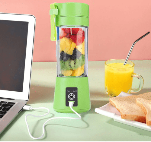 Portable Mini 6 blade Juicer blender | Outdoor Juicing Cup (380ml) - Rechargeable (random Color)