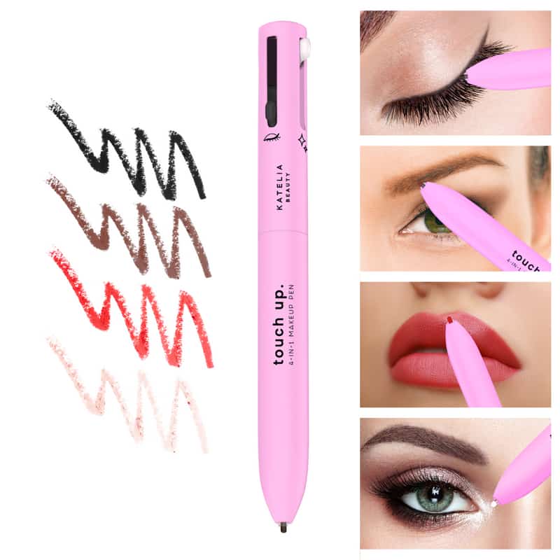 4 in 1 Waterproof Makeup Pen Eyebrow Pencil Long Lasting Easy Lip Color Liner Highlight Lying Silkworm Eyeliner Pen Makeup Tools (Random Color)