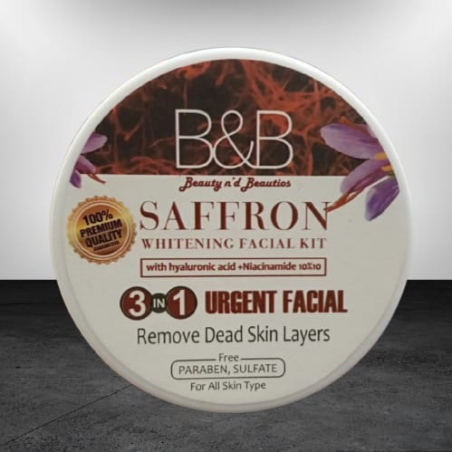 B and B Saffron Whitening Facial Kit 3 in 1 - Urgent Facial & Dead Skin Removal