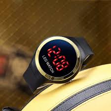 Digital LED Smart Round Shape Watch Round Colorful Ring LED Watch LED Digital Watch(Random color)