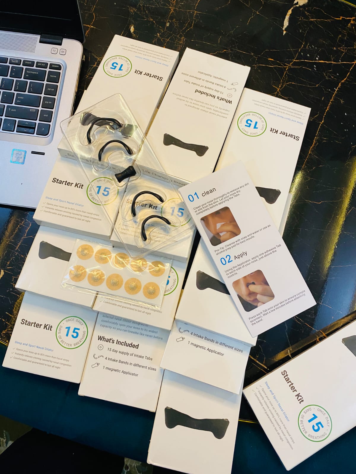 Magnetic Nose Strips,Sleepco Nasal Dilator Starter Kit /  Next-Gen BreathIn Nosel Strips / Magnetic Nose Clips