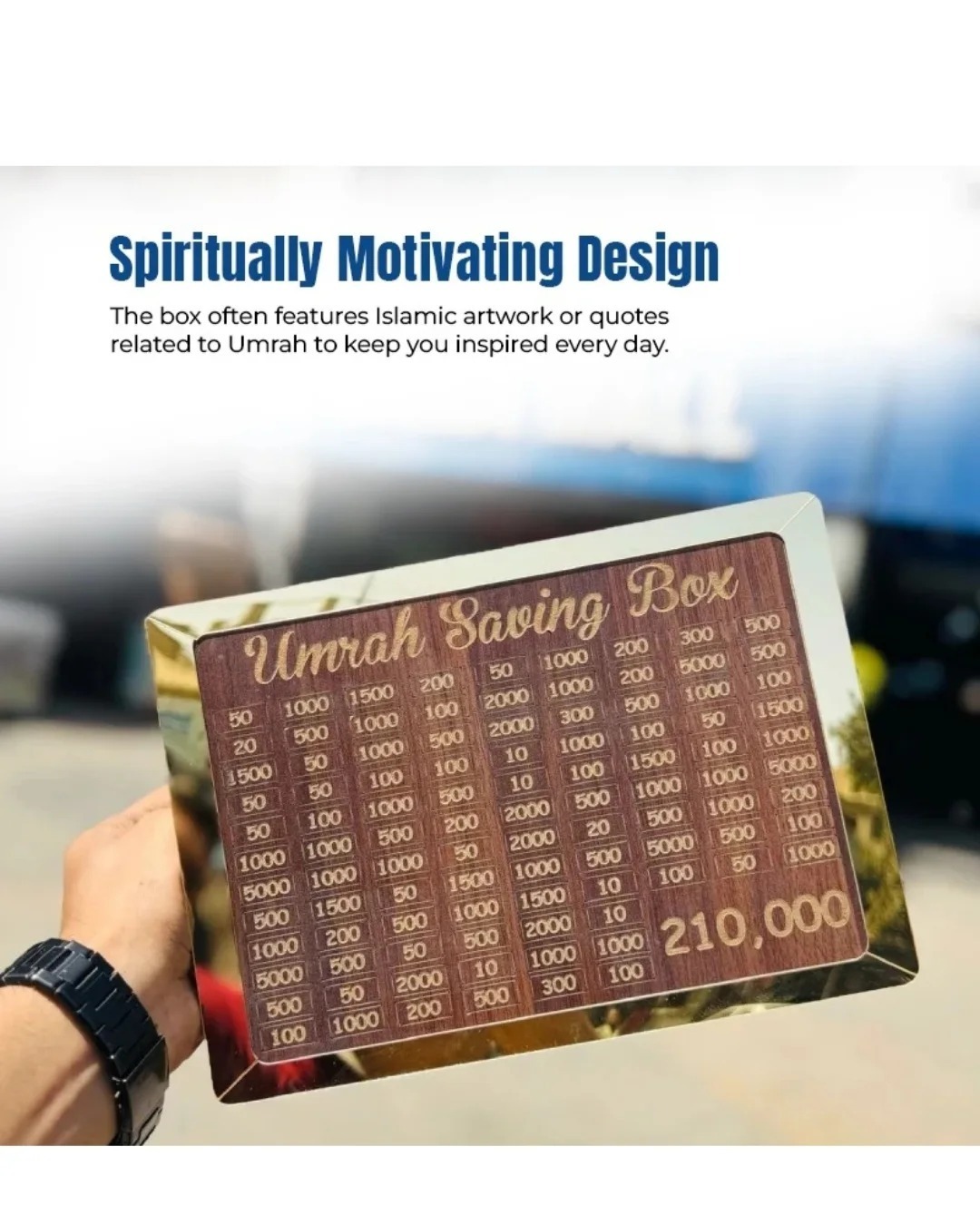 WhatsApp-Image-2025-04-29-at-7.15.26-PM.jpeg Umrah Saving Box - Box For Umrah Saving | Umrah Saving Box - Best Quality Umrah Saving Box - Umrah Saving Box Dark Brown, Wooden Money Box for Umrah - 210,000