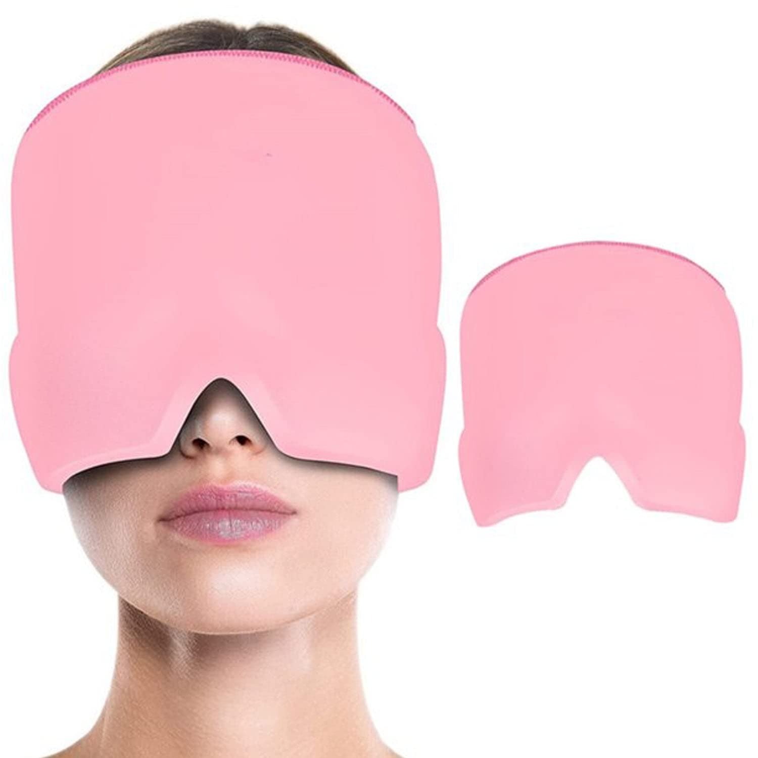 Headache Relief Hat for Migraine Relief, Tension, One Size Fits All Headache Cap with Reusable Ice Gel Pack for Puffy Eyes, Stress Relief ( Random Color )