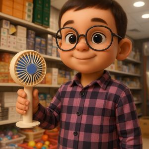 Portable Mini Rechargeable Fan – Single Speed Air Cooler for Summer Use (Random Colors)