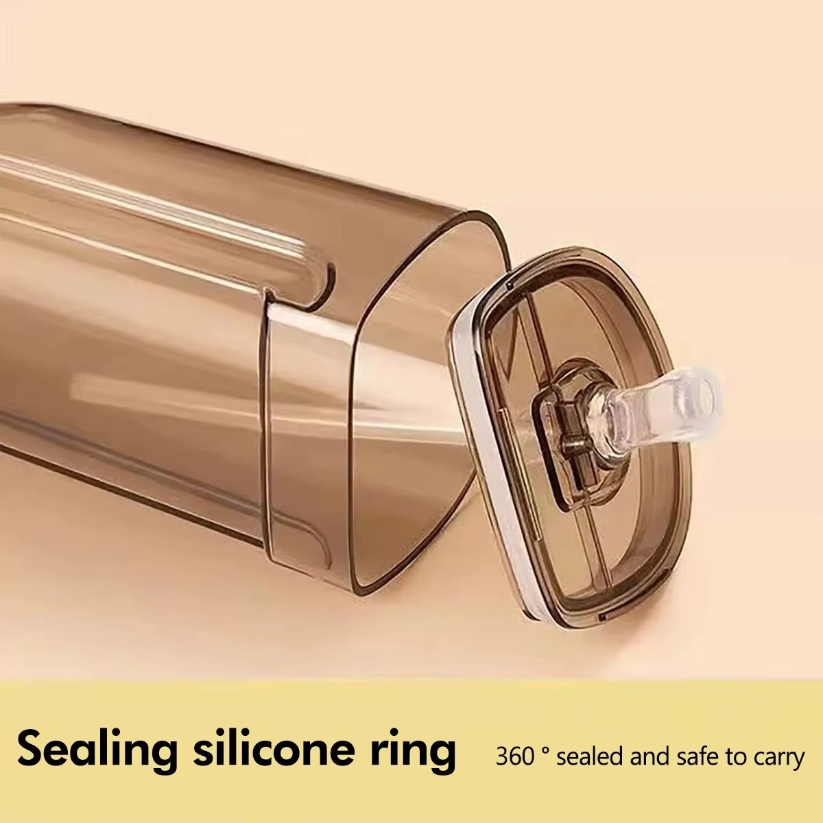 School Bus Design Kids Water Bottle With Strap– 600ml ABS Plastic Leak-Proof Bottle Small Square Drinking Cup – Fun & Durable Water Bottle for Children (Random Color)