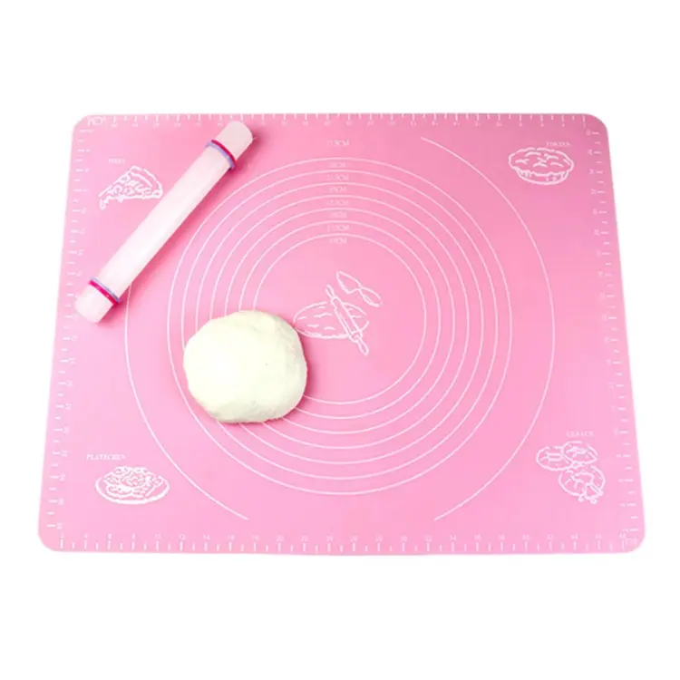 Silicone Baking Roti Mat With Measurements Heat Resistant | Non Stick Flour Rolling Mat | Baking Kneading Dough Pad (Random Color)