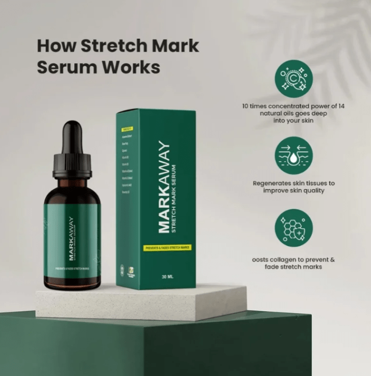 Markaway Advanced Stretch Mark Serum – Clinic-Tested Formula for Prevention & Fading | Retinol, Hydroquinone, & AHA/BHA-Free