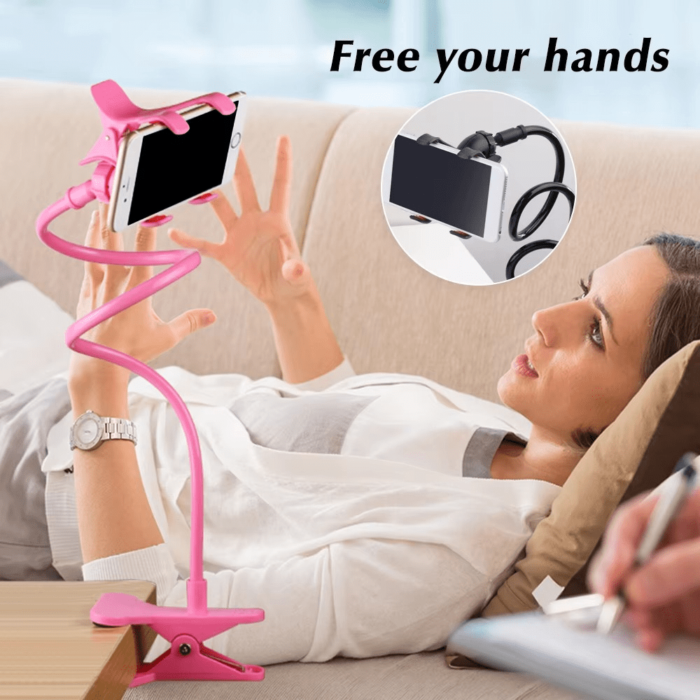 Mobile Phone Stand Holder Flexible and Power Full Grip - 360 Degree Rotating Mobile Stand Bedside Able Lazy Snake Mobile Phone Holder - Random Color