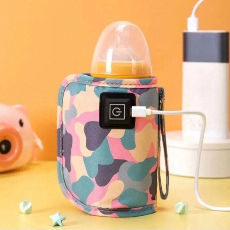 Portable USB Baby Bottle Warmer – Universal Insulated Milk Heater Sleeve for Travel and Home Use (Without Feeder)
