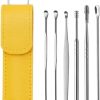 Pack off 6  Ear Pick with Storage Bag Dig Ear Wax Remover Cleaner Care Portable Travel Kit Cleaner Spoon