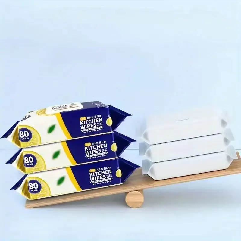 Kitchen Wipes – Pack of 80 Pieces, Multipurpose Cleaning Wipes for Home and Kitchen Use -Soft and durable material for effective cleaning