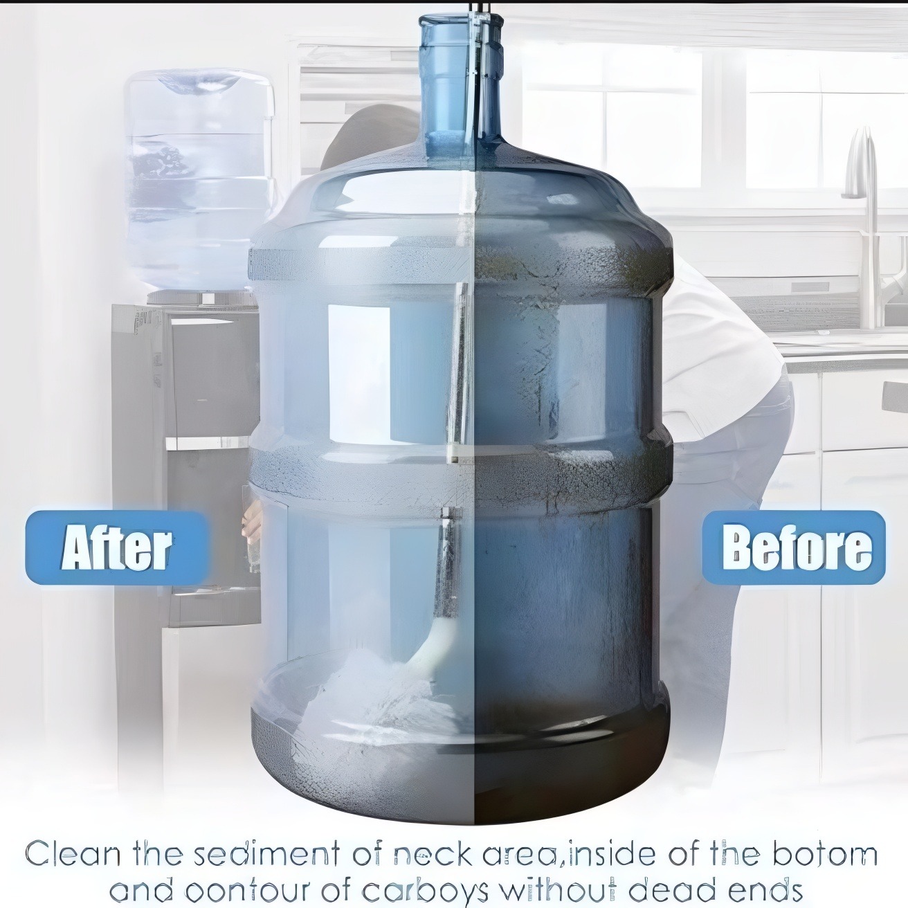 High-Quality Water Bottle Cleaning Brush for 19-Liter Bottles – Durable Bristles & Ergonomic Handle for Hygienic Water Dispenser Maintenance