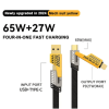 4 in 1 Data Cable – USB-C & Lightning Connectors, Braided Durable Design, Fast Charging & Data Transfer, Black with Yellow Connectors (Without Box)