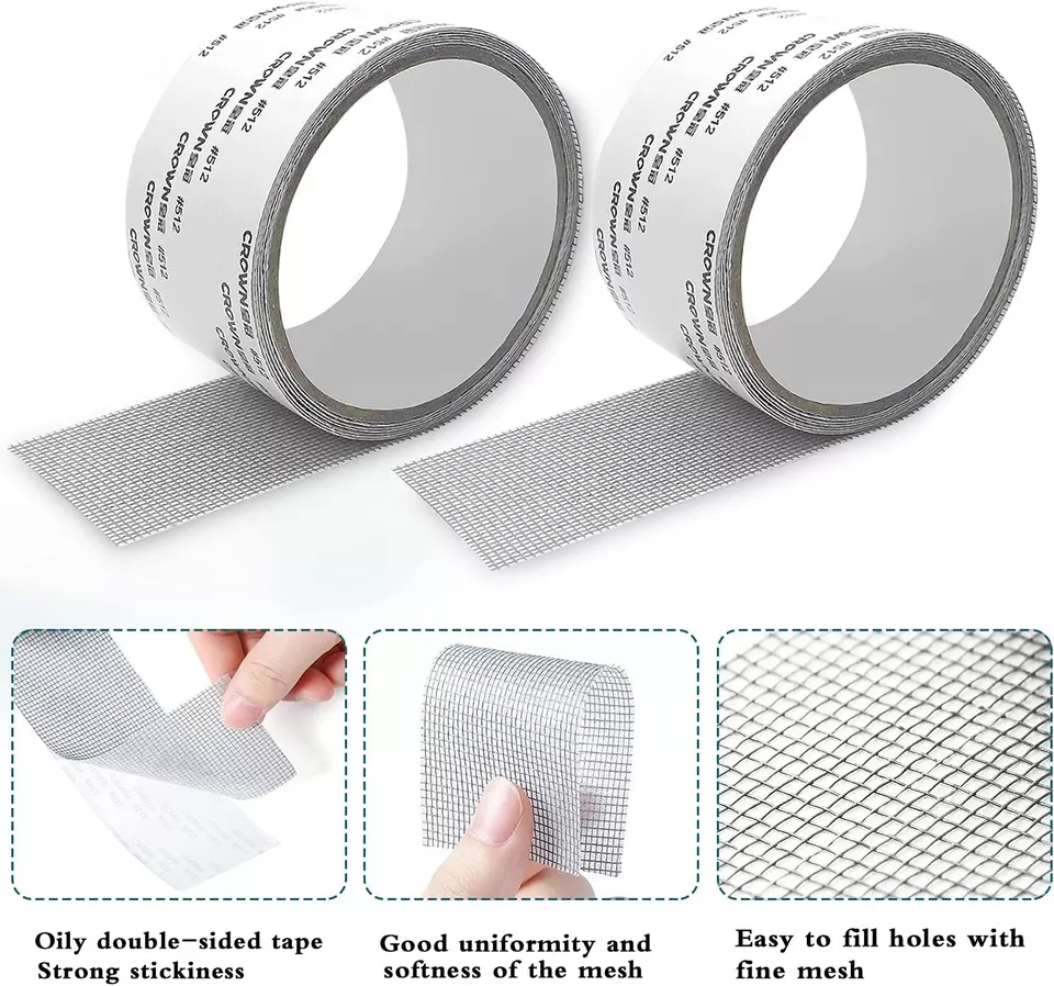 Mesh Roll Tape Window Screen Repair Patch | Keep Mosquitoes Out with Our Anti-Insect, Self-Adhesive Mesh Patch Tape - 2 meter
