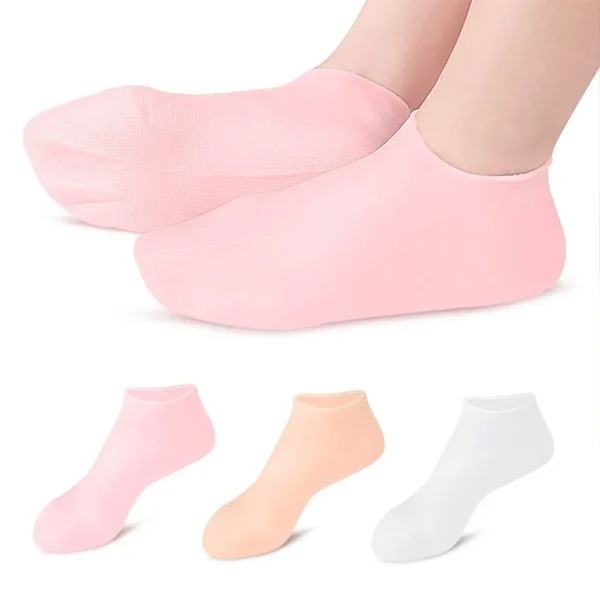 01 Pair – Silicone Foot Care Socks Anti Cracking Moisturizing Gel Socks Cracked Dead Skin Remove Protector – Silicone Socks And Gloves For Moisturizing Hands And Feet