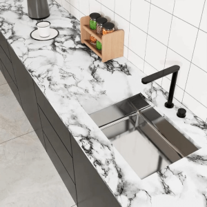 Self Adhesive White Marble Sheet Sticker For Kitchen, Cupboard, Wall – Anti Oil And Heat Resistant Wallpaper (60 x 200 cm)