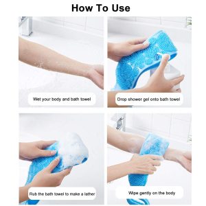 Double Side Bath Towel Scrubber – Random Color