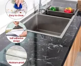 Self Adhesive Marble Sheet for Kitchen / Waterproof Anti Oil & Heat Resistant Wallpaper Sheet (Random Color)