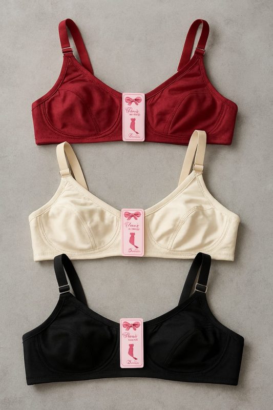 Jersey High Quality Soft Stuff Non-Padded Bra for Women – Plain, Comfortable & Lightweight Everyday Wear Lingerie (Rando...