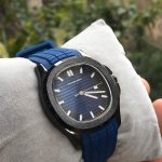Ruber Strap Square Dial Watch for Men Boys (With Date) - Green Black