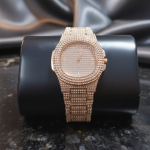Trendy Square Diamond Iced Out Watch for Men Women - Stainless Steel Classic Wristwatch - gold