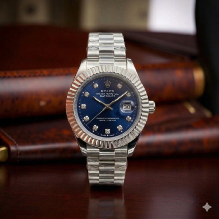 Rolex Date Just in Premium Quality Stainless Steel - 2-tone-silver-dial - Men's Watches - Areeba Mart Pakistan