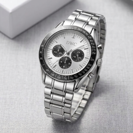 DWC Heritage Chronograph Panda Dial Watch - black-silver - Men's Watches - Buy Online in Pakistan at Areeba Mart