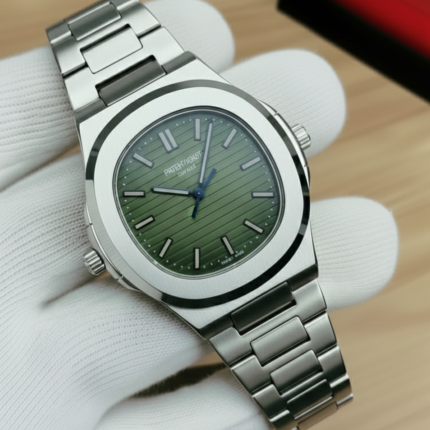 Patek Square Nautilus Stainless Steel Watch for Men & Boys - green-silver - Men's Watches - Areeba Mart Pakistan