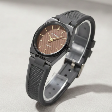 Silicone Tape Student Watch Men's Wristwatch Fashion Calendar Men's Watch - blac - Men's Watches - Areeba Mart Pakistan