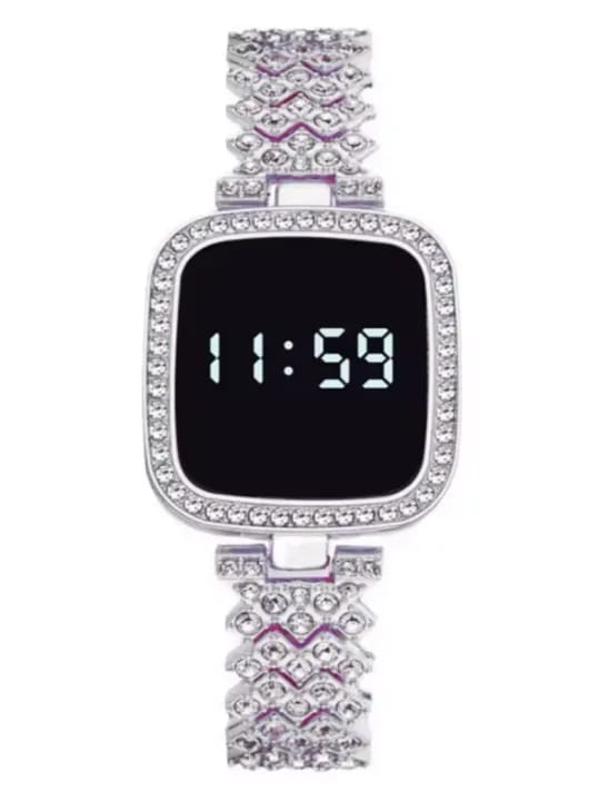 Sqaure Digital Diamond Touch LED Watch for Women Girls - Gold - Women's Watches - Buy Online in Pakistan at Areeba Mart