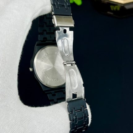 Latest Design Hexa Stainless Steel Watch for Men & Boys - black-silver - Men's Watches - Areeba Mart Pakistan