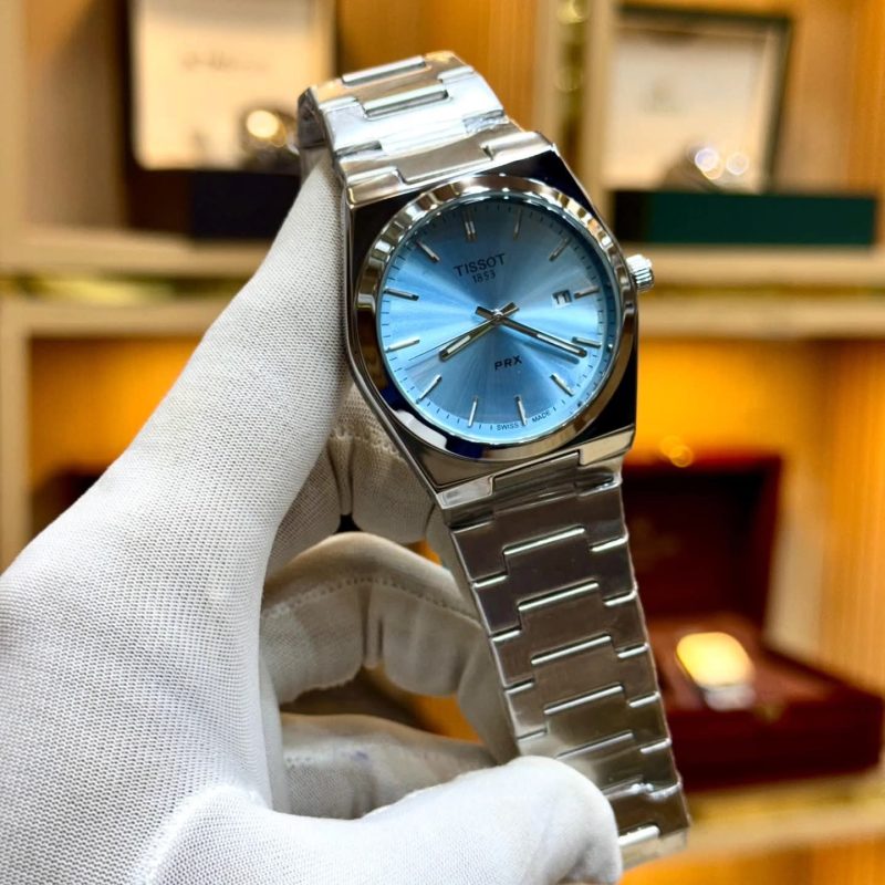 Tissot prx stainless steel with date. Premium Quality luxury watch (Plain Dial)  - Men's Watches - Areeba Mart Pakistan