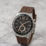 Round Dial Rubber Silicone Strap Watch with Magnet Lock - brown - Men's Watches - Buy Online in Pakistan at Areeba Mart